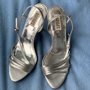 Badgley Mischka Silver Heels